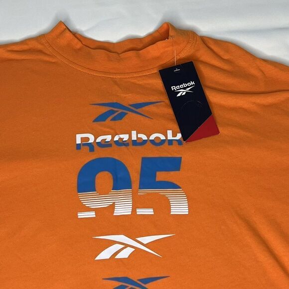 Reebok Medium HTF Womens Meet You There MYT Crop Graphic 95 T-Shirt Orange 0731 - Picture 8 of 12